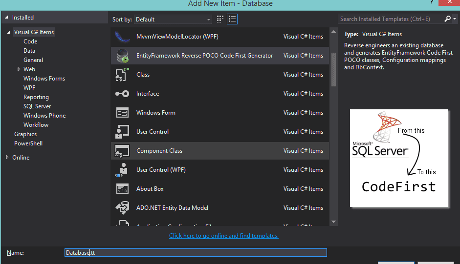EntityFramework Reverse POCO Code First Generator