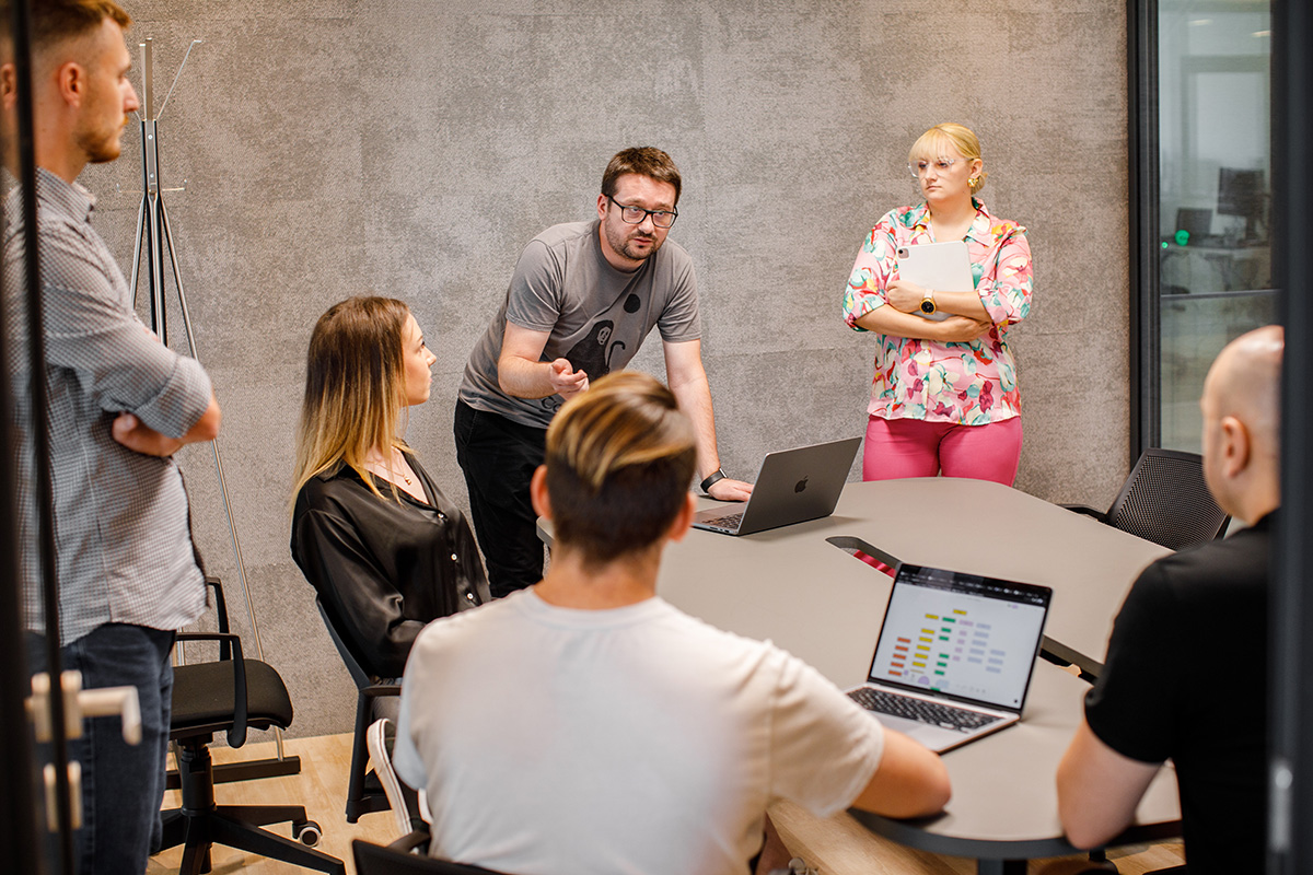 Design team workshop in conference room