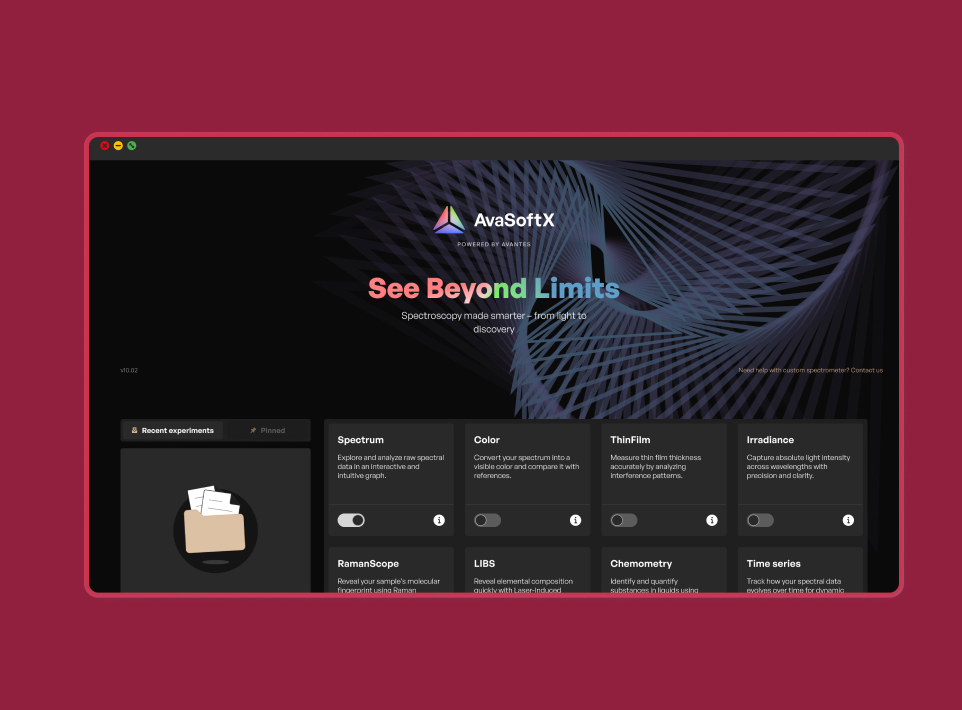 AvaSoftX Welcome Screen Desktop